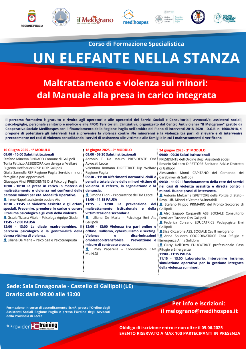 Corso di formazione specialistica – Un elefante nella stanza